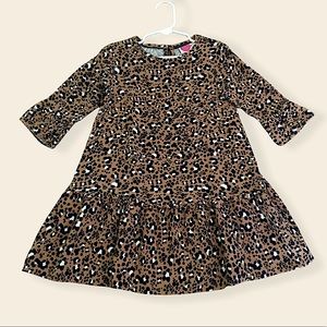 Mini Boden Navy Animal Print Peplum Dress